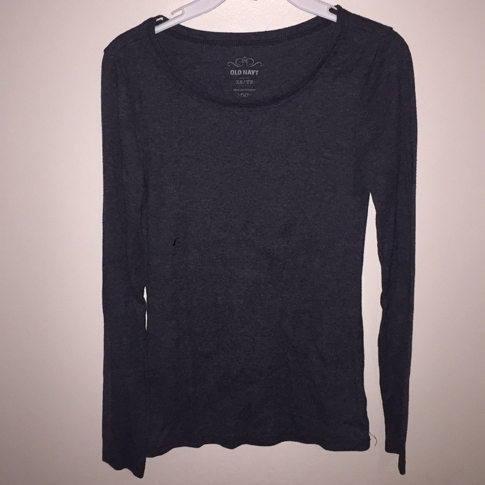 Fitted charcoal grey long sleeve